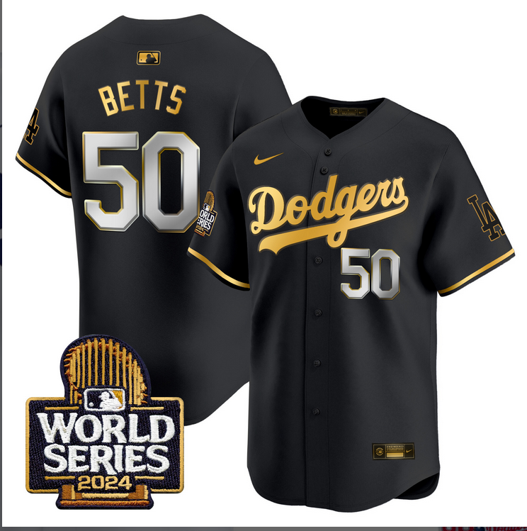 Men MLB Los Angeles Dodgers #50 Betts black 2024 World Series Champions Patch Limited Jersey20241105->los angeles dodgers->MLB Jersey